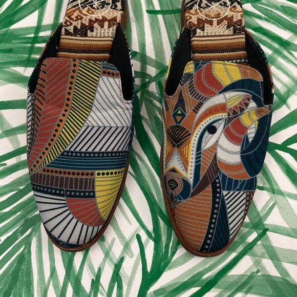 Inkkas Cyprus Colorful Boho Art to Wear Slide Mules Size 7 - Picture 7 of 7
